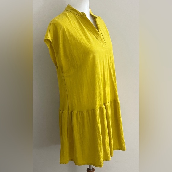 Catamaran Pleated Drop-waist Dress Relaxed Tiered Style Resort Bohi chic coastal - Picture 3 of 6